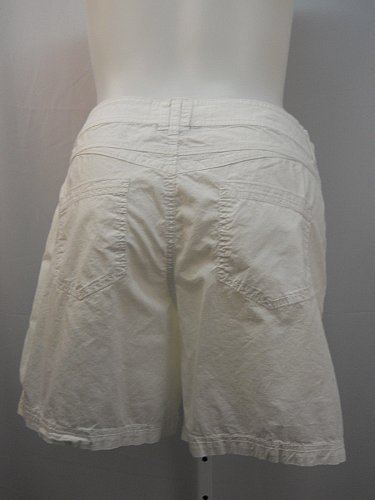 Womens Shorts STYLE&CO SIZE 16 Solid White 4 Pocket Zipper Button Casual 38X7