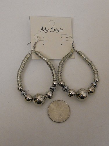 Womens Fashion Drop Dangle Earrings Silver Tones MY STYLE Hook Lead Free