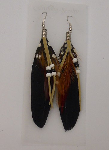 Women Earrings Fashion Drop Dangle Feather Multi Color Beads Hook Fasteners FASH