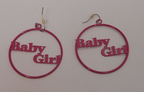 Women Fashion Drop Dangle Hoop Earrings Baby Girl Metal Pink Tones Hook Fastener