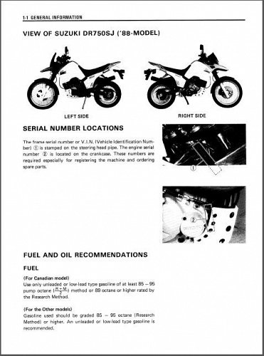 1988-1997 Suzuki DR 750 S / DR 800 S ( DR Big ) Service Manual on a CD