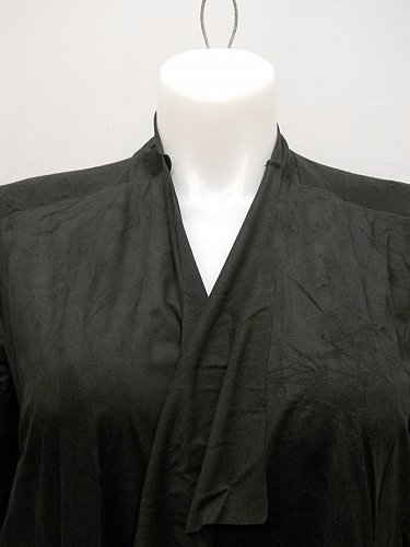 PLUS SIZE 1X Womens Wrap Crop Cardigan FRENCH LAUNDRY Faux Suede Black Long Slee