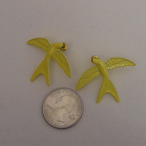 Womens Fashion Stud Earrings Yellow Birds RAINBOW JEWELRY Push Backs