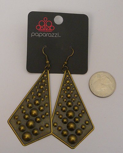 Women Earrings Brassy Gold Tones Fashion Drop Dangle Hook Fasteners PAPARAZZI