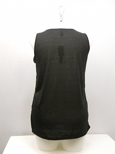 Womens Tank Cami Top SIZE XL FRENCH LAUNDRY Black Crochet Lace Overlay Sleeveles