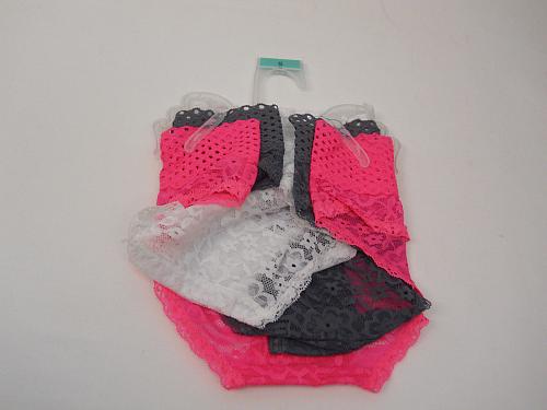 Women 3 Pair Lace Boyshorts Panties SIZE S Wide Waist Assorted Solid Colors