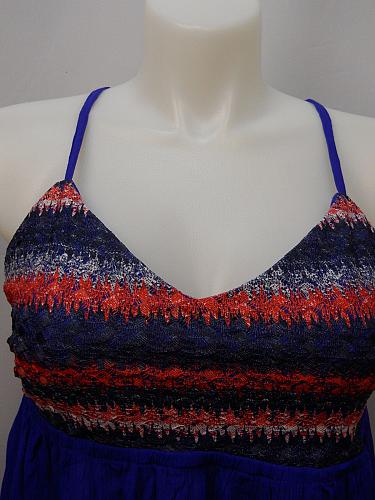 Women Tank Top Empire Waist Size 2XL Blue NO BOUNDARIES Spaghetti Straps V-Neck