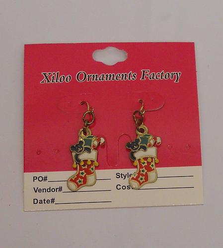 Women Fashion Earrings CHRISTMAS STOCKINGS Drop Dangle Hook Fasteners XILOO