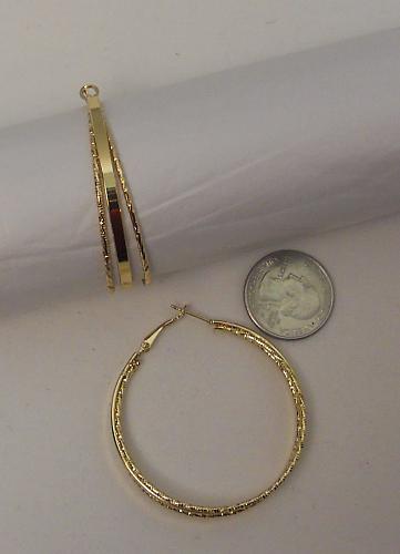 Women Gold Tone Hoop Earrings Leverback Fasteners FASHION ORANGE JEWELRY