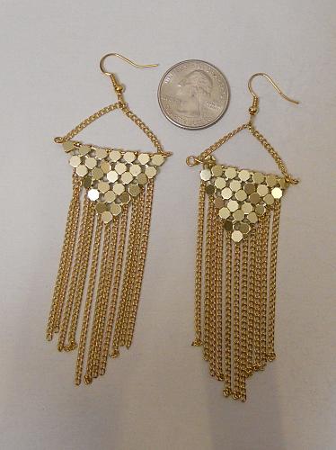 Women Earrings Gold Tones Chains INSTYLE Hook Drop Dangle Fashion
