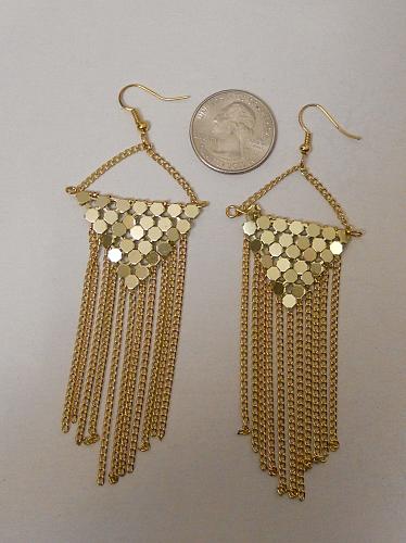 Women Earrings Gold Tones Chains INSTYLE Hook Drop Dangle Fashion