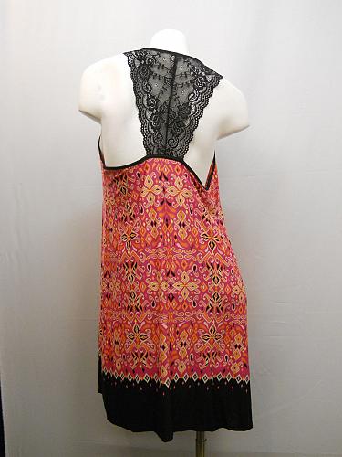 Womens Chemise SIZE L SECRET TREASURES Multi Color Paisley Lace Trim Straps