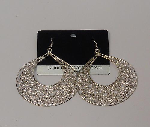 Women Flower Teardrops Earrings Drop Dangle Silver Tones Hook Fasteners FASHION