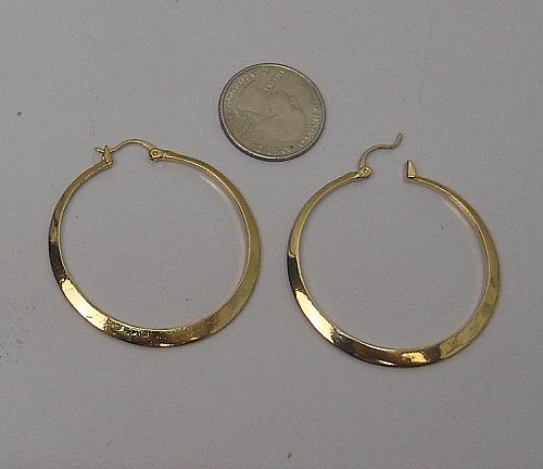 Hoop Earrings Women Gold Tones Leverback Fasteners PRECIOUS JEWELRY