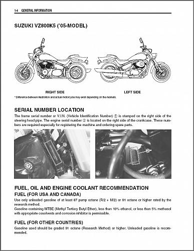 2005-2009 Suzuki VZ800 Marauder 800 Service Manual on a CD