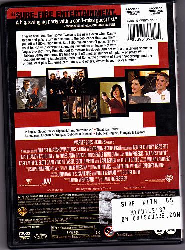 Ocean's Twelve DVD 2005 - Good