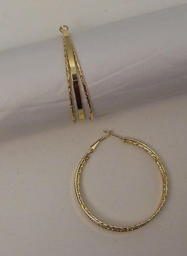 Women Gold Tone Hoop Earrings Leverback Fasteners FASHION ORANGE JEWELRY