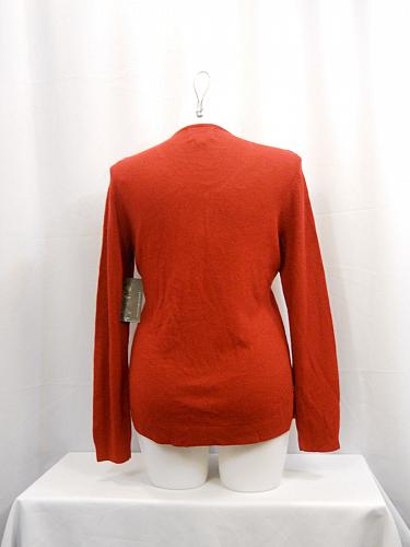 Sweater Women Size XL DEBBIE MORGAN Solid Red Embellished V-Neck Long Sleeves