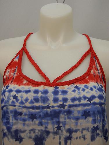 Women Cami Tank Top Braided Straps Size XL Multi Color NO BOUNDARIES Scoop Neck