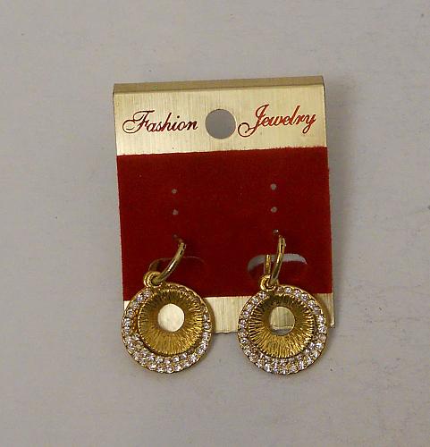 Women Earrings Gold Tones Rhinestones Leverback Fashion Drop Dangle FASHION JEWE