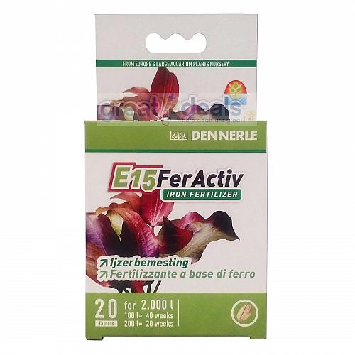 Dennerle E15 Feractiv 20 Pz. DE-E15 Bianco Ferro Fertilizzante per Acquario