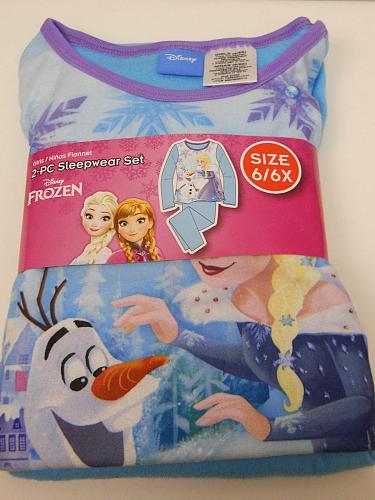 DISNEY Girls 2PC Flannel Pajama Set FROZEN Blue Size 6/6X Scoop Neck Long Sleeve