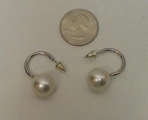 Women Stud Earrings Fashion Silver Tones Faux Pearls Push Backs Fasteners HOLGUI