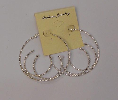 Hoop Earrings Women Metal Silver Tones Leverback Fasteners FASHION JEWELRY