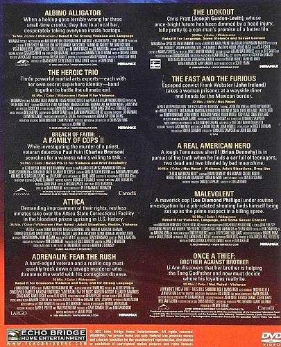 10movie 14hr DVD LookOut,MALEVOLENT,HeroicTrio,ATTICA,AlbinoAligator,Fay DUNAWAY