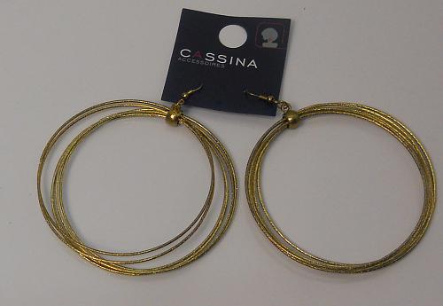 Women Wire Hoop Earrings Drop Dangle Gold Tones Hook Fasteners CASSINA ACCESSORI