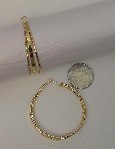 Women Gold Tone Hoop Earrings Leverback Fasteners FASHION ORANGE JEWELRY