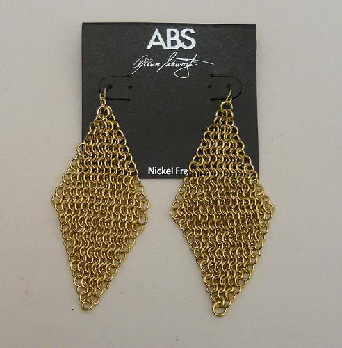 Womens Earrings ABS By Allen Schwartz Metallic Call Of The Wild Mesh MSRP $65