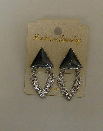 Women Earrings Silver Tones Rhinestones Fashion Drop Dangle FASHION JEWELRY