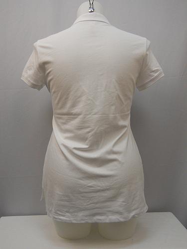 Womens Polo Top SIZE XL NO BOUNDARIES Solid White Short Sleeves Pullover Pocket