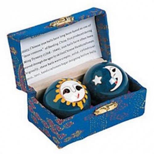 Cinese Baoding Salute Palline Sole & Luna Stress Terapia Musicale Mano Esercizio