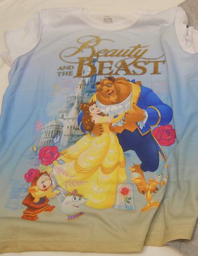 DISNEY Girls Graphic Tees BEAUTY AND THE BEAST Size XL 14-16 Short Sleeves