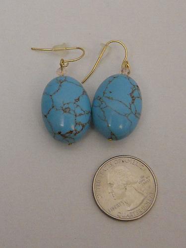 Womens Earrings Fashion Drop Dangle Blue Oval FASHION EARRINGS Hooks