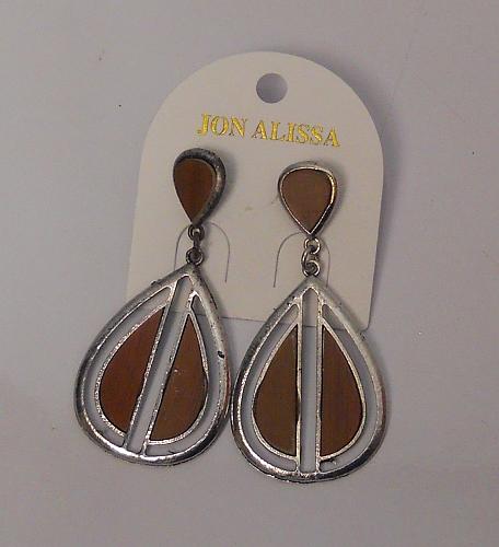 Women Teardrop Earrings Drop Dangle Silver Tones Push Back Fasteners FASHION JON