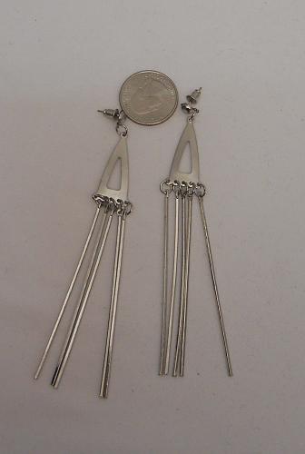 Earrings Womens Fashion Drop Dangle Silver Tones FASHION JEWELRY Push Backs