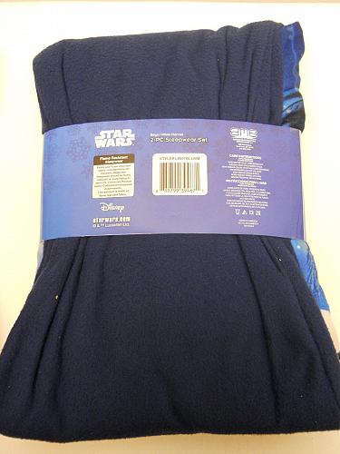 Pajama Set STAR WARS Blue Flannel Boys 2PC Size 8 Crew Neck Long Sleeves Sleepwe