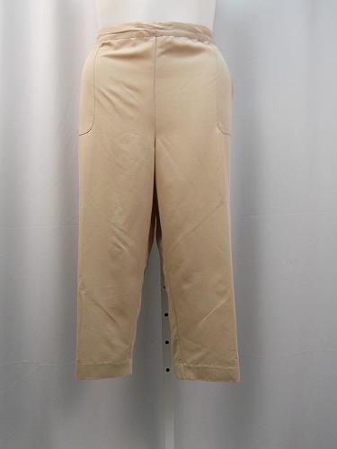 Casual Capris Womens SIZE 20 ALFRED DUNNER Solid Tan Elastic Back Side Pockets