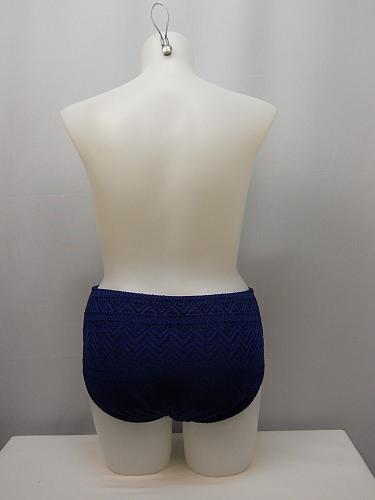 High Waist Bikini Bottoms Womens PLUS SIZE 2X Solid Blue Crochet Detail Lined