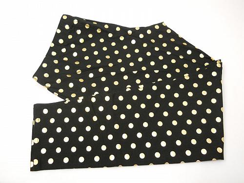 Women Leggings Black Gold Foil Polka Dot Ankle Length Mid Rise SIZE XL Inseam 29