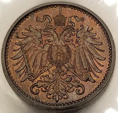 1902 Austria 1 Heller World Coin - ICG MS64 BR - Franz Joseph I