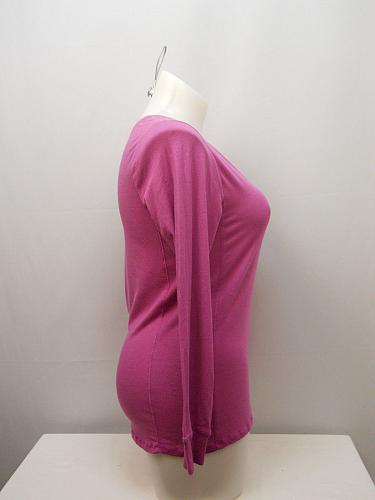 Sleepshirt DKNY INTIMATES Women SIZE XL Solid Orchid Button V-Neck Long Sleeves