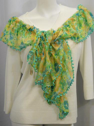 Scarf Women Stretch Green Floral Stole Shawl Wrap 60X13 18 Collectioneighteen