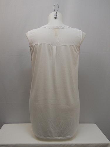 Woven Top Womens SIZE 2XL FADED GLORY Solid White Y Neck Sleeveless Pullover