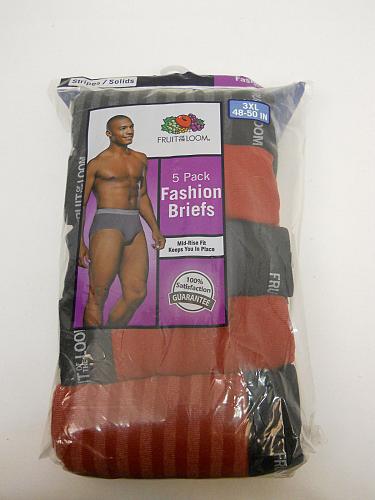 Mens Fashion Briefs 5 Pack SIZE 3XL 48-50 Red Assorted FRUIT OF THE LOOM