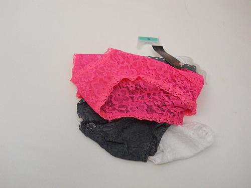 Women 3 Pair Lace Boyshorts Panties SIZE S Wide Waist Assorted Solid Colors