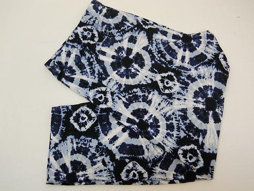 Women Sueded Capri Leggings Blue Tie Dye Print Super Soft Sueded SIZE 2XL